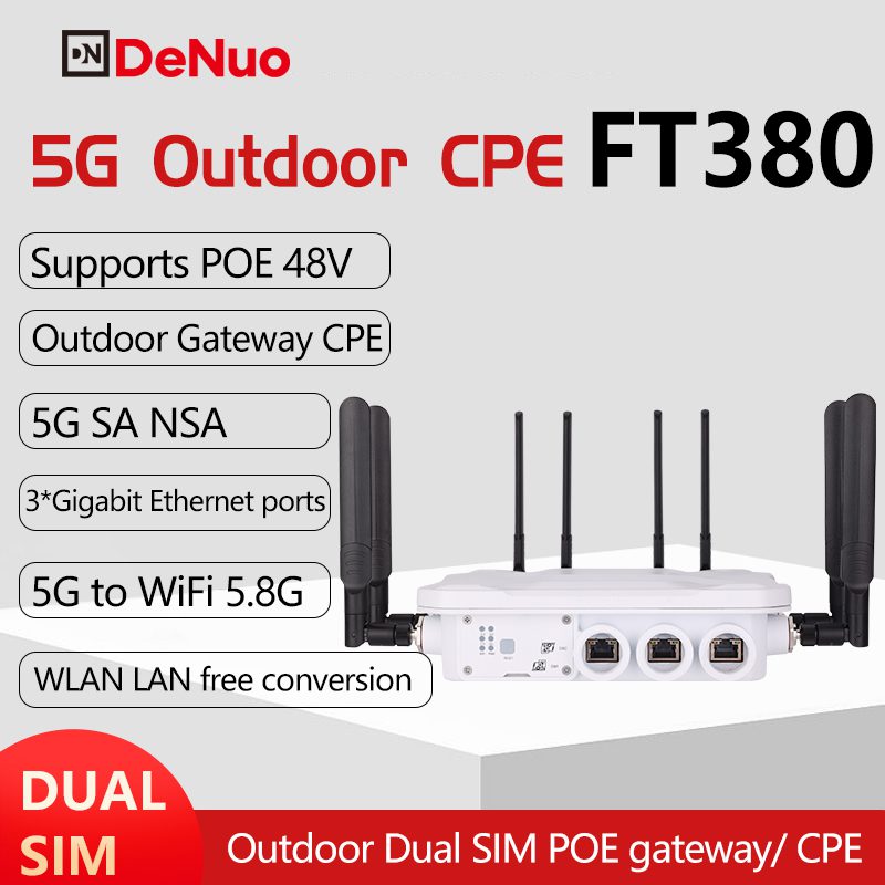 Denuo POE 48V 5G industrial grade outdoor Dual SIM gateway CPE FT380